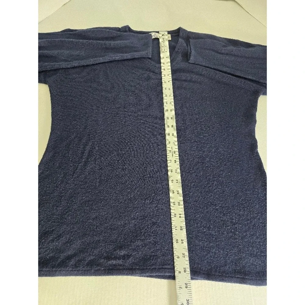 Cherry Webb V‎ Neck Long Sleeve Cozy Knit Sweater Top Women's XL Navy Blue